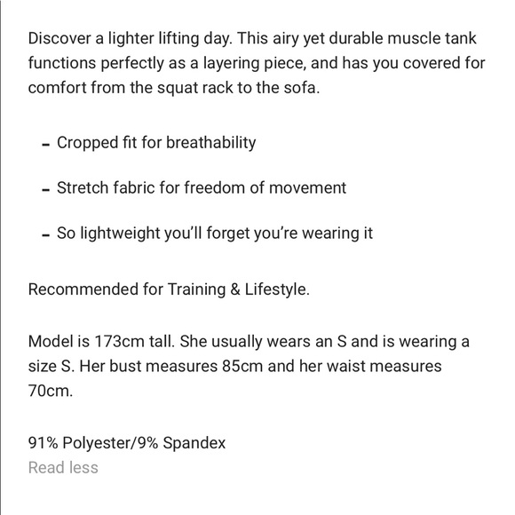 NWT Ryderwear hybrid muscle tank - ivory - Picture 3 of 5